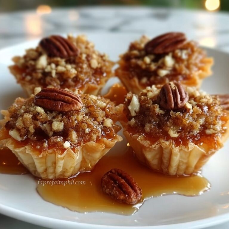 Sweet & Crunchy Pecan Caramel Baklava Cups Recipe