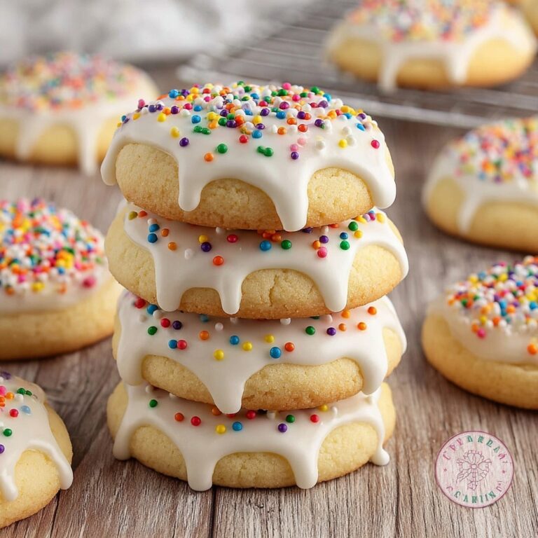 Italian Cookies with Almond Glaze and Rainbow Sprinkles Recipe