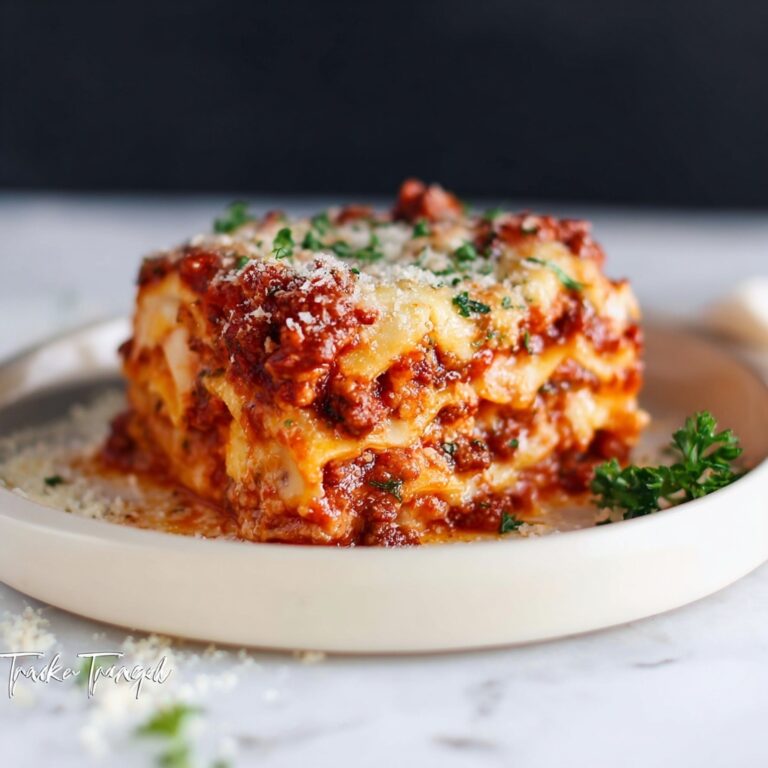 Homemade Classic Lasagna with Rich Meat Sauce and Cheesy Layers Recipe