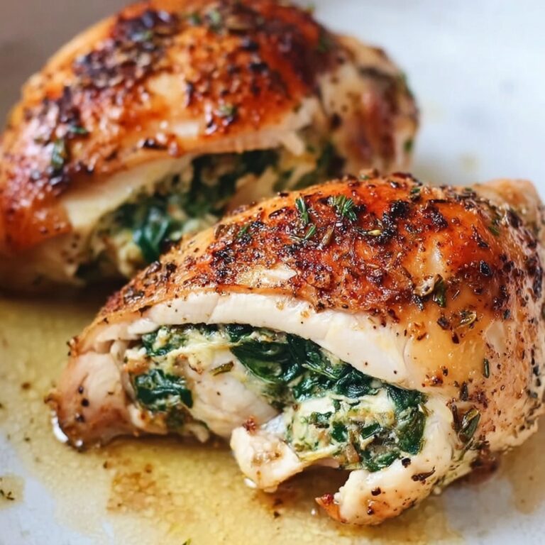 Creamy Spinach and Parmesan Stuffed Chicken Breasts Recipe