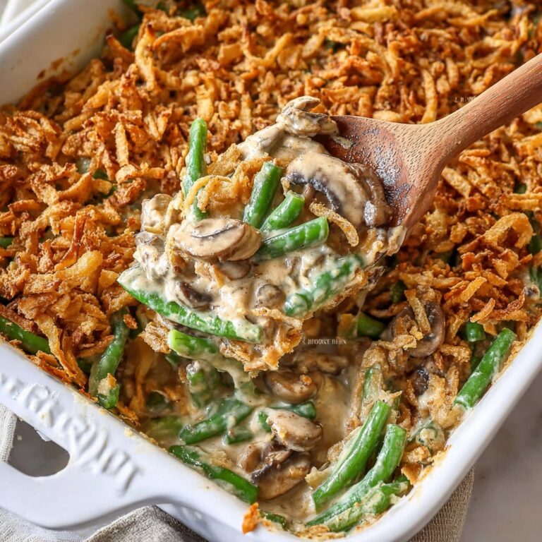 Green Bean Casserole with Mushrooms and Crispy Onions Recipe