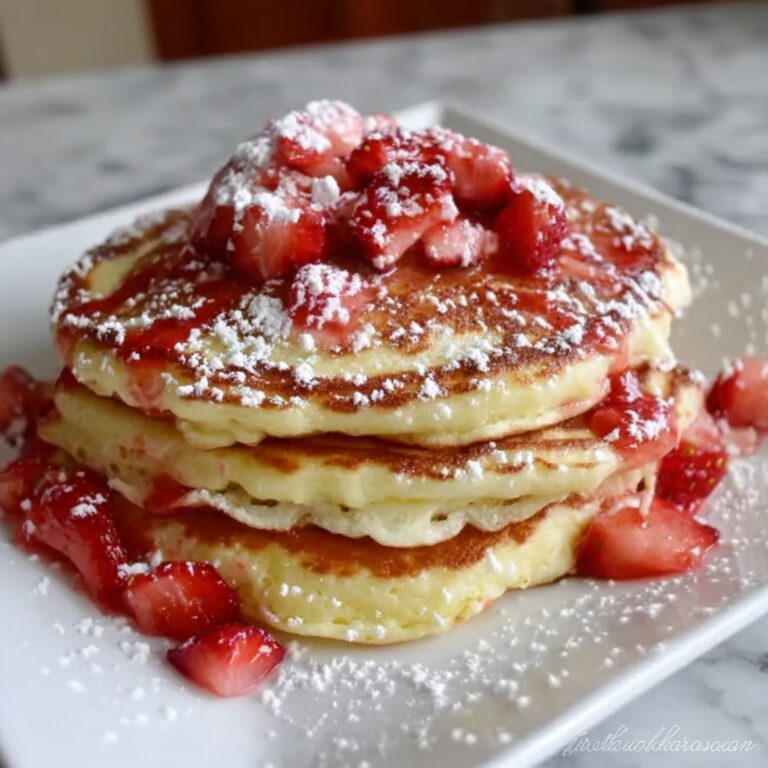Fluffy Strawberry Cheesecake Pancakes Recipe