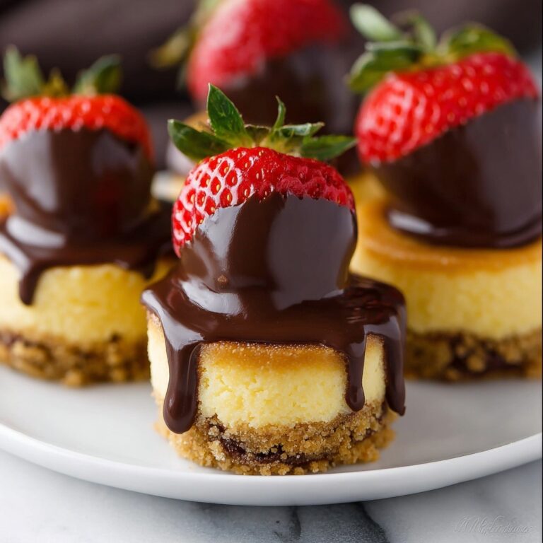 Chocolate-Dipped Strawberry Mini Cheesecakes Recipe