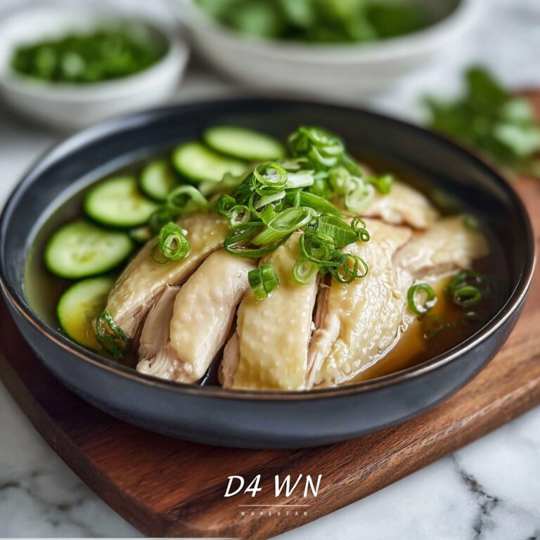 Savory Poached Chinese Chicken with Ginger Scallion Sauce Recipe