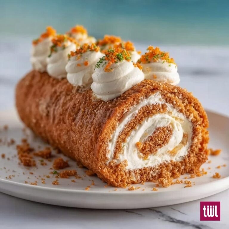 Carrot Cake Roll with Cream Cheese Frosting Filling Recipe