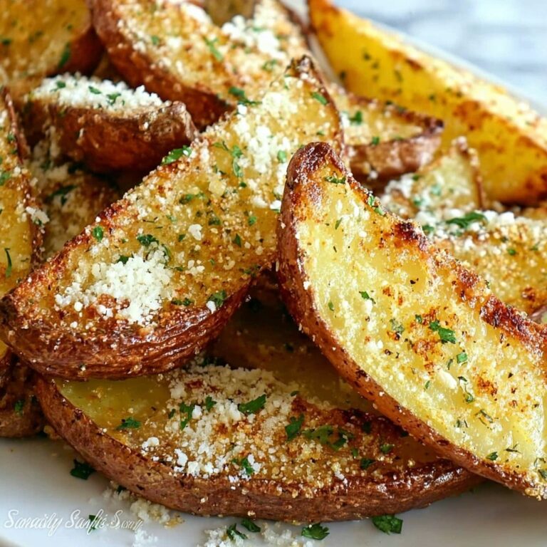 Baked Garlic Parmesan Potato Wedges Recipe