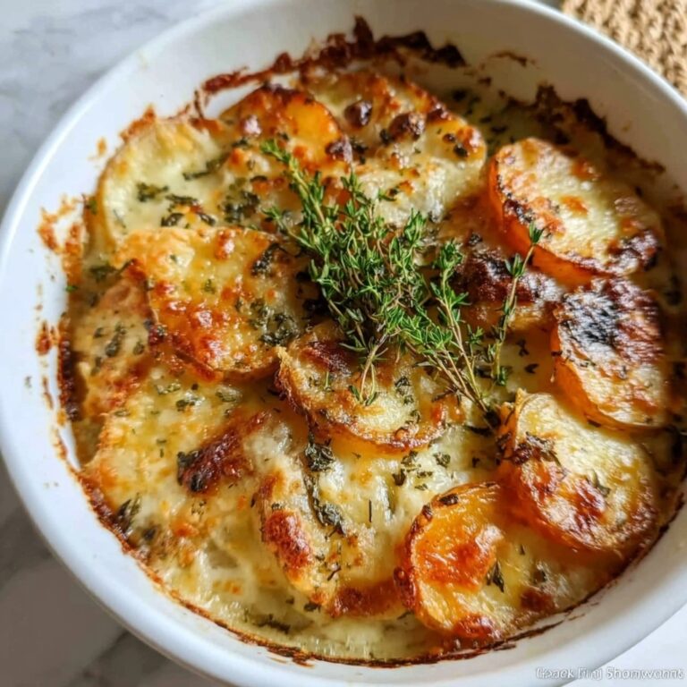 Garlic Scalloped Sweet Potatoes Recipe