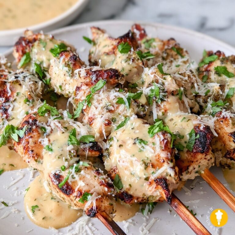 Garlic Parmesan Chicken Skewers Recipe