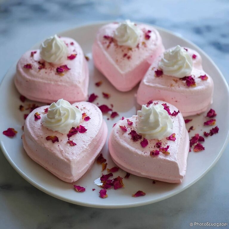 Edible Rose Pavlova Hearts Recipe