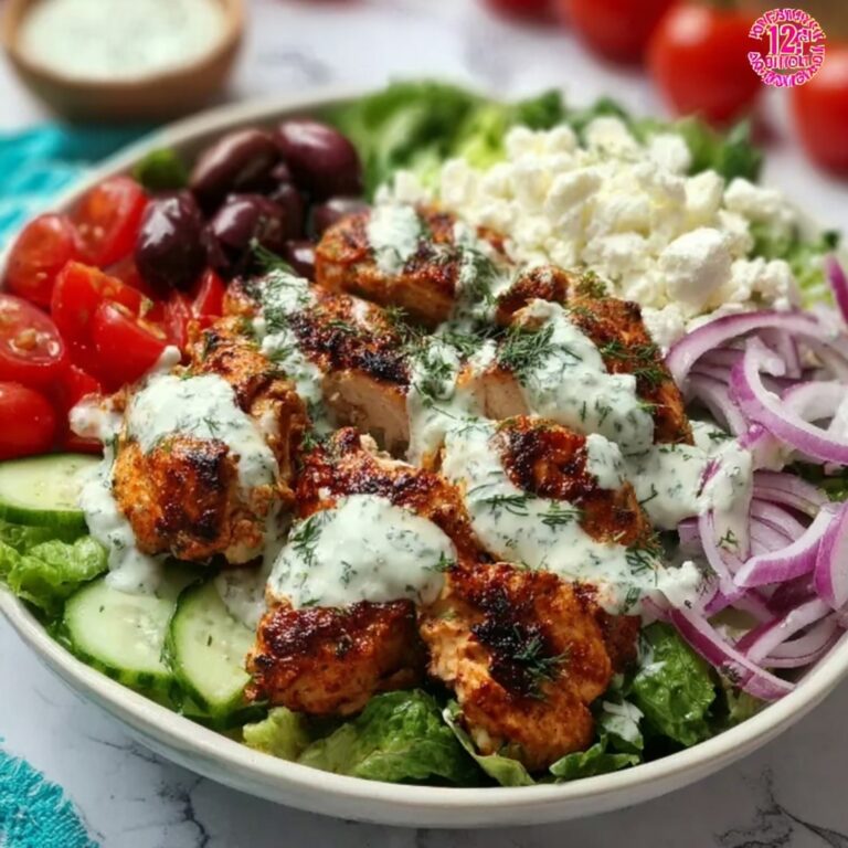 Greek Chicken Bowls with Creamy Tahini Feta Sauce Recipe