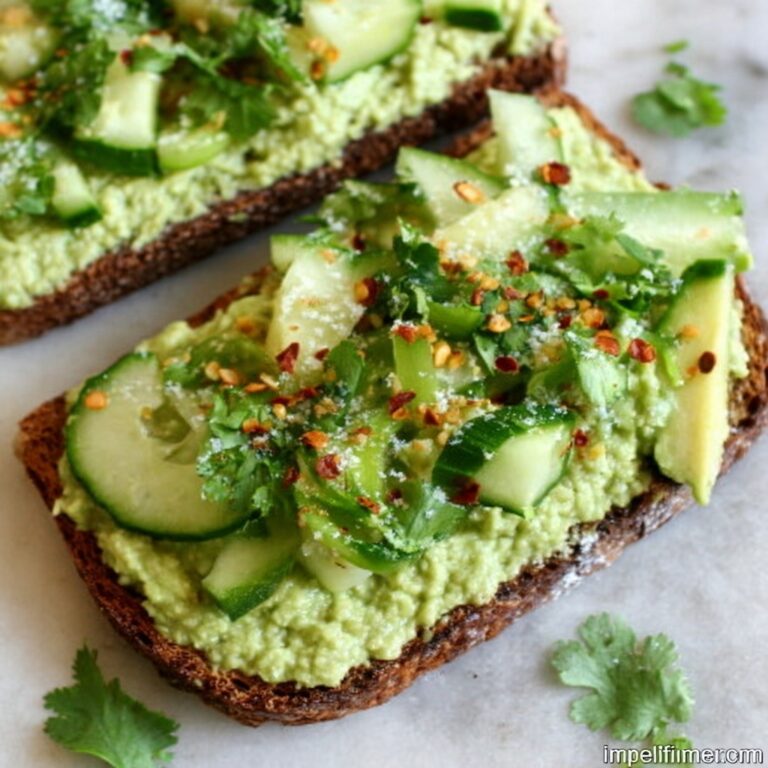 Smashed Cucumber Toast with Artichoke Edamame Spread Recipe