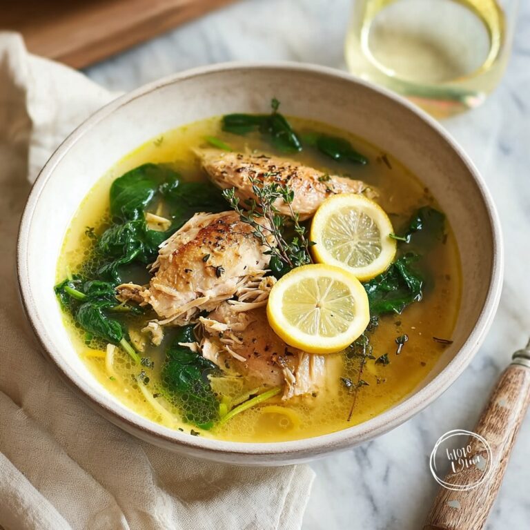 One Pot Lemon Chicken and Spinach Soup for Light Family Meals Recipe