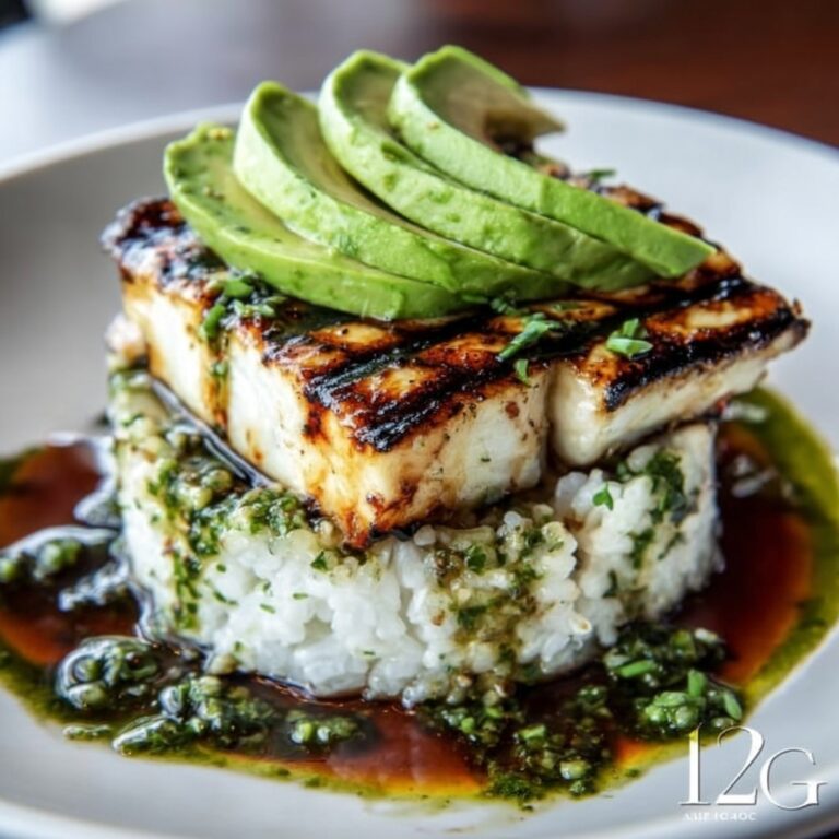 Avocado Rice Stack with Grilled Honey-Lime Chicken Recipe