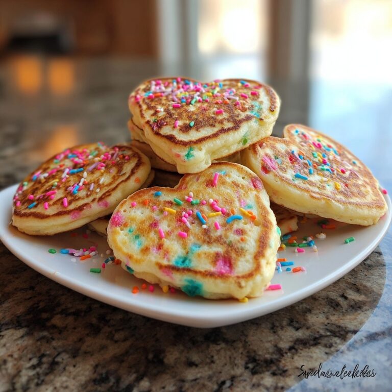 Rainbow Sprinkle Heart Pancakes Recipe