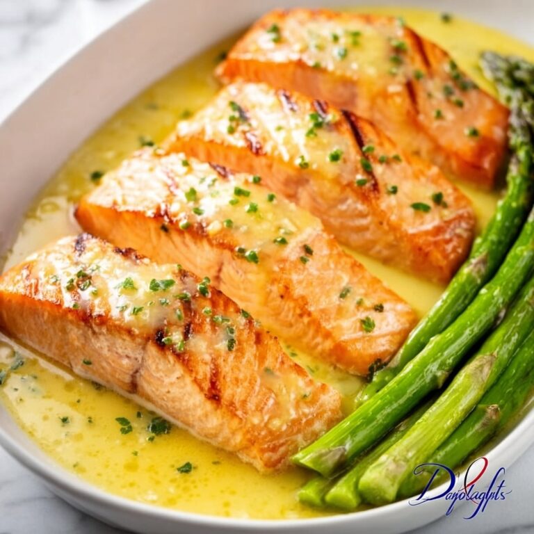 Salmon with Garlic Lemon Butter Sauce Recipe