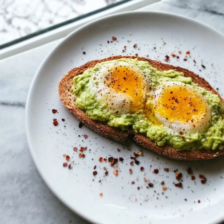 Smashed Avocado Egg Toast with Chili Flakes Recipe