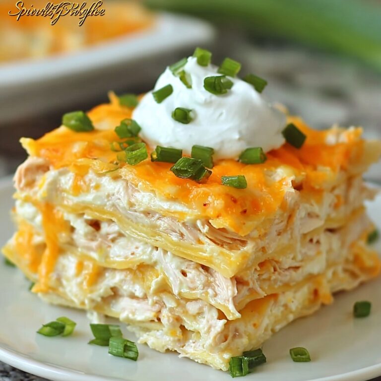 Cheesy Buffalo Chicken Lasagna with Ranch Drizzle Recipe
