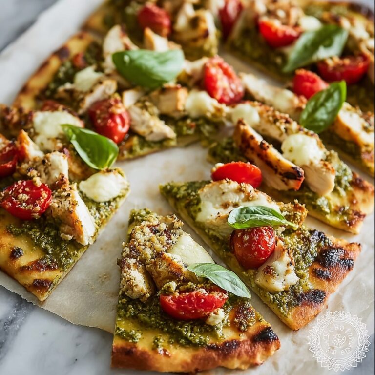 Easy Pesto Chicken Flatbread Recipe