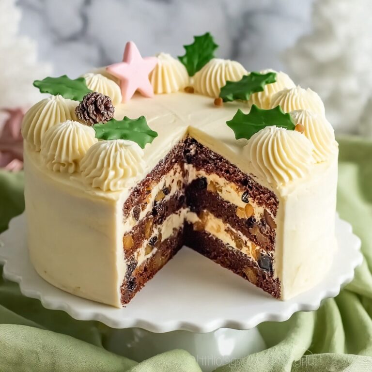 Traditional Christmas Fruit Cake with White Chocolate Icing Recipe