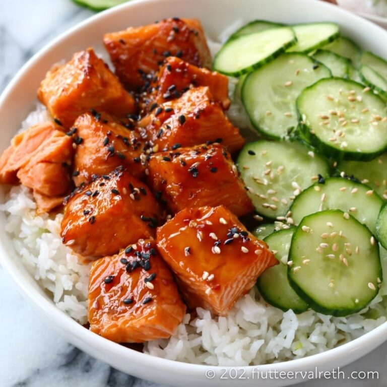 Teriyaki Salmon Bites with Avocado, Cucumber, and Spicy Mayo Recipe