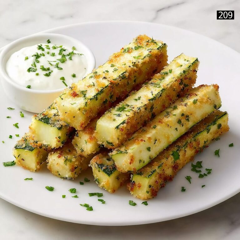 Vegan Baked Zucchini Sticks with Crispy Breadcrumb Coating Recipe