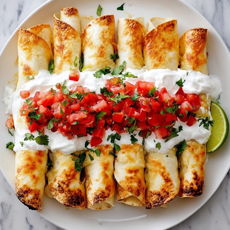 Baked Chicken Taquitos with Cream Cheese, Salsa Verde, and Cilantro Recipe