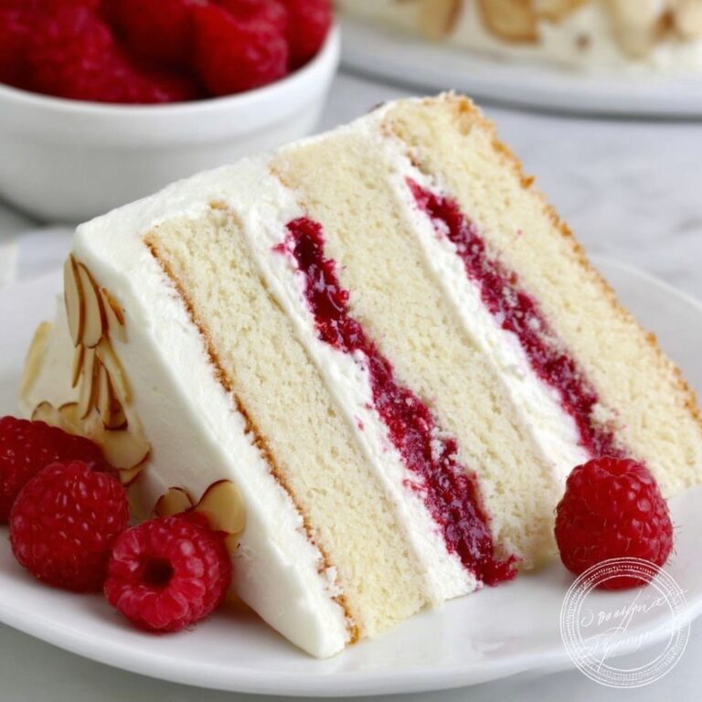 Raspberry Almond Cake with Buttercream Recipe