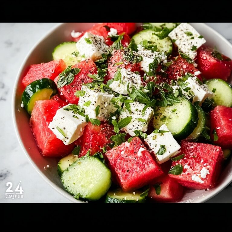 Feta Watermelon Cucumber Salad Recipe