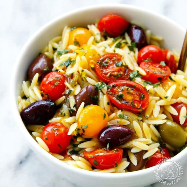 Orzo Pasta Salad with Cherry Tomatoes, Artichokes, Kalamata Olives, and Chicken Recipe